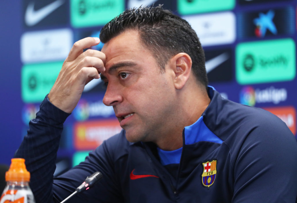 Press Conference Of Xavi Hernandez