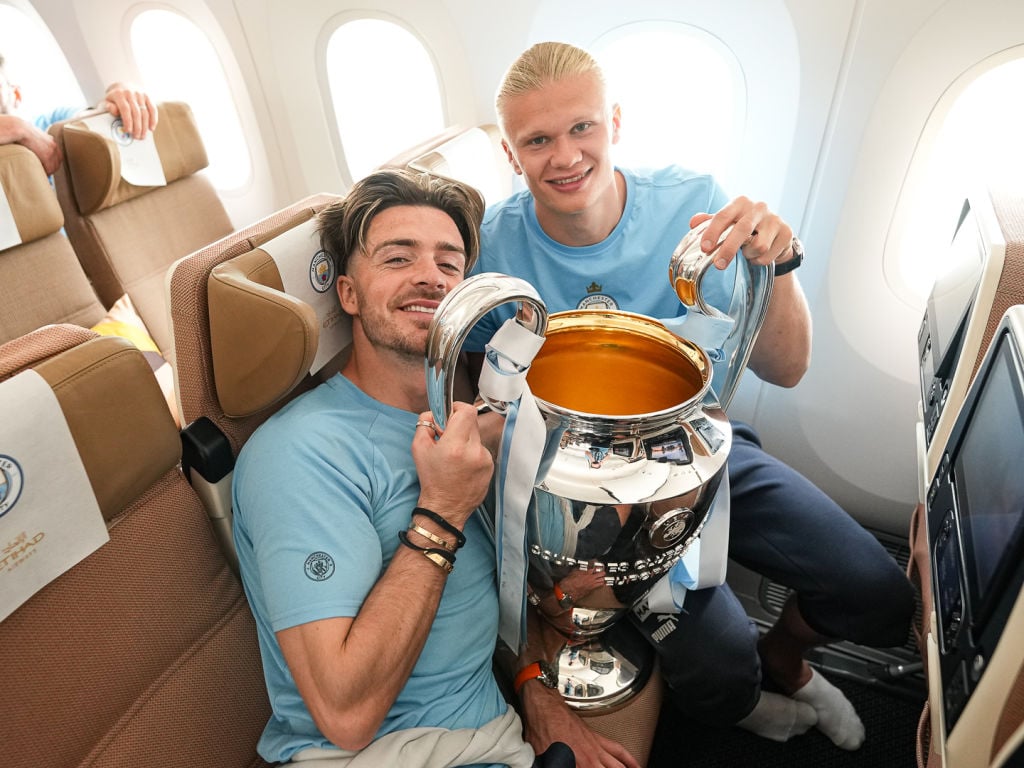 UEFA Champions League Winners Manchester City Arrive At Manchester Airport