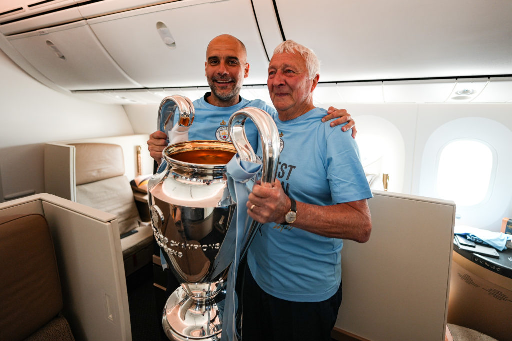 UEFA Champions League Winners Manchester City Arrive At Manchester Airport