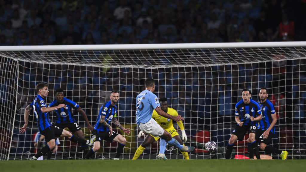 Rodri (C) of Manchester City FC, also known as Rodrigo