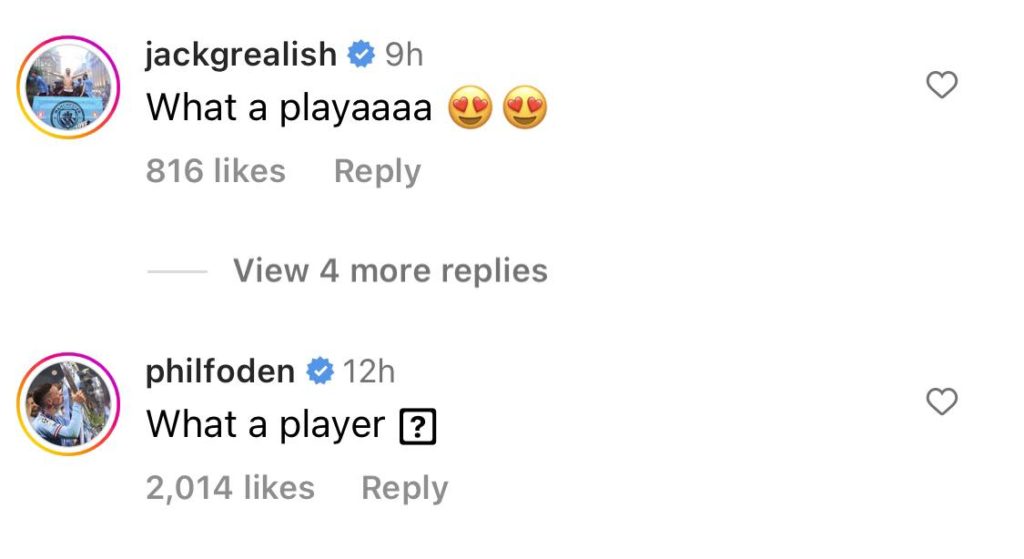 Foden Grealish Kovacic Instagram