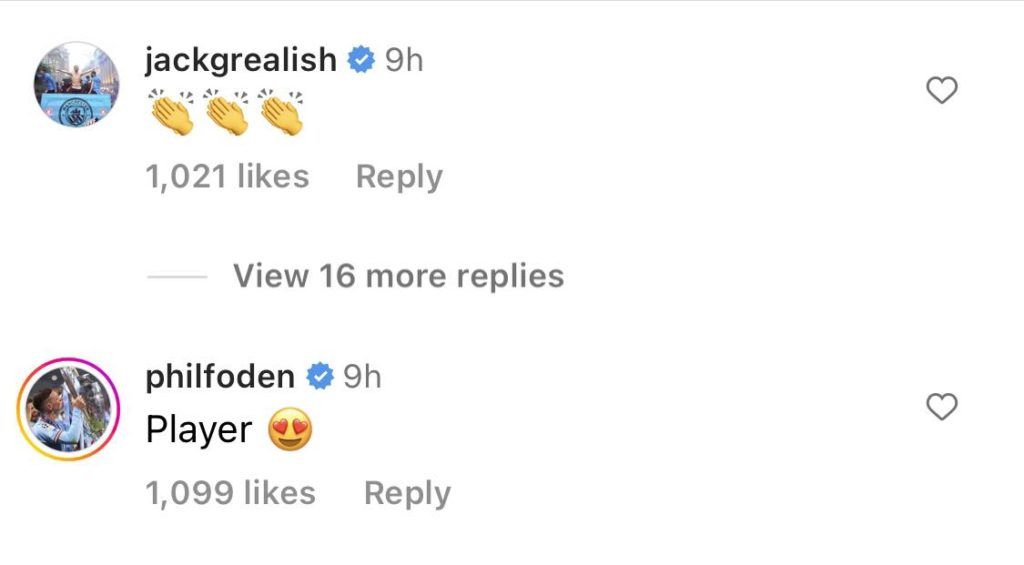 Foden Grealish Nunes Instagram