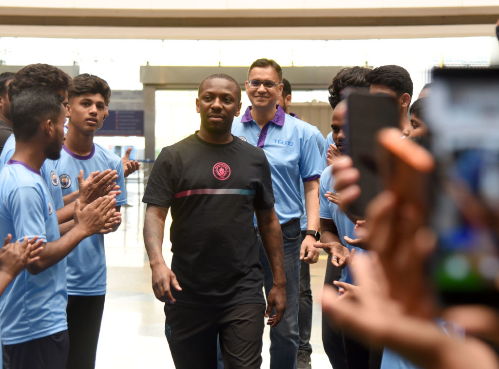 Legendary English Football Player Shaun Wright-Phillips Unveils Premier League Trophy In Mumbai