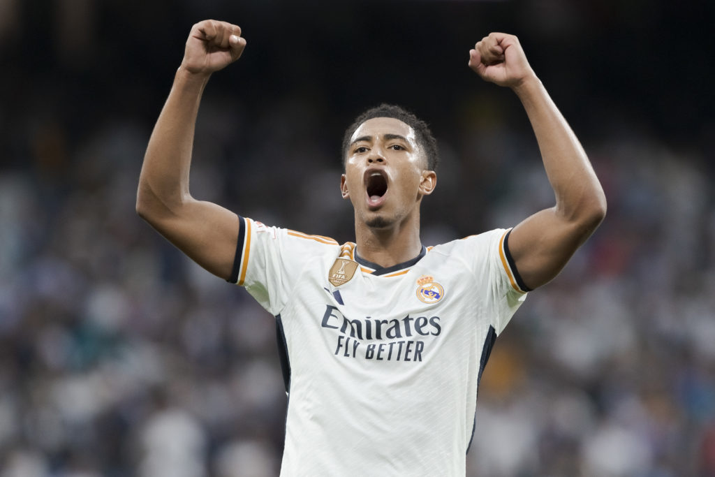 Jude Bellingham of Real Madrid celebrates after scoring a