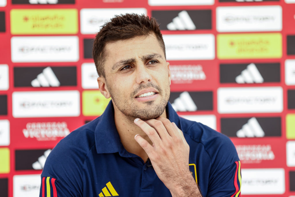 Rodri Hernandez Attends To The Media For Spain Team