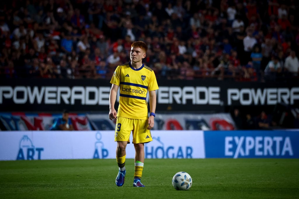 Valentin Barco of Boca Juniors seen during the match between
