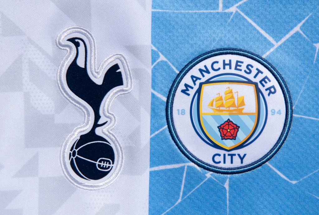 The Club Badges of Tottenham Hotspur and Manchester City