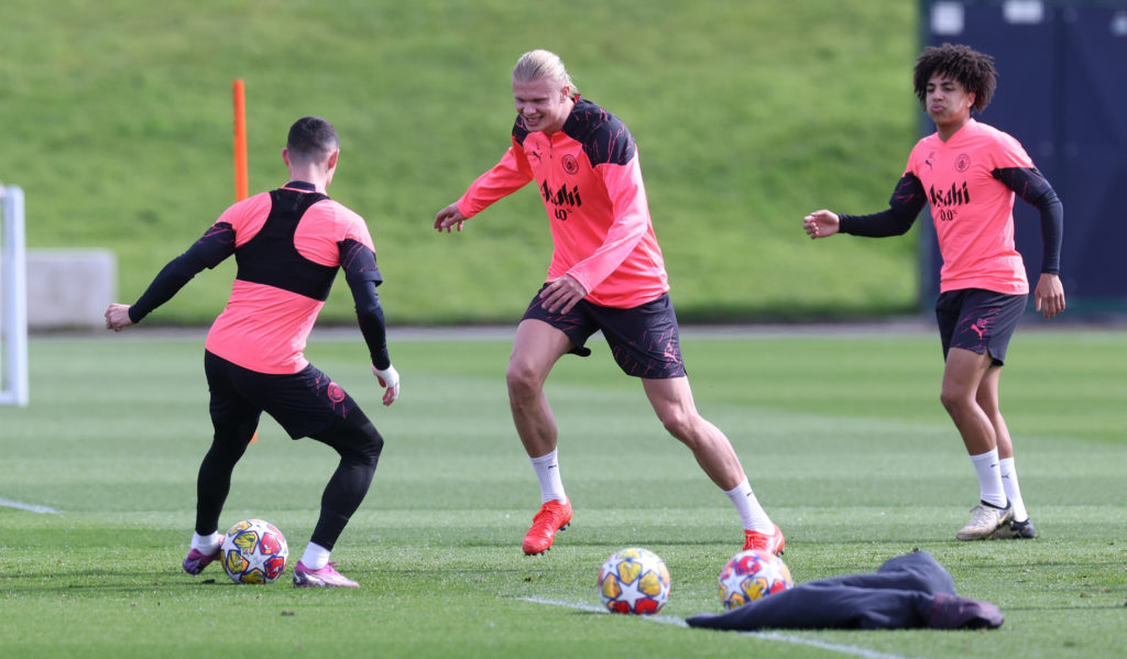 Manchester City Training Session And Press Conference - UEFA Champions League 2023/24