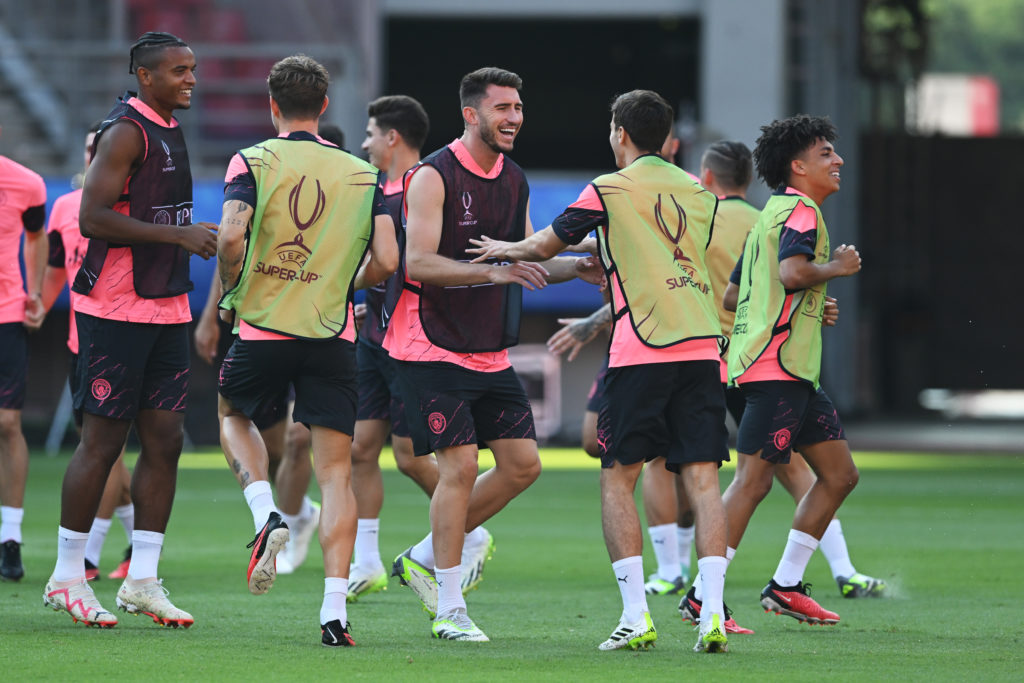 Manchester City FC Training Session And Press Conference - UEFA Super Cup 2023