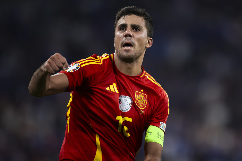 Rodri (Rodrigo Hernandez Cascante) of Spain celebrates the