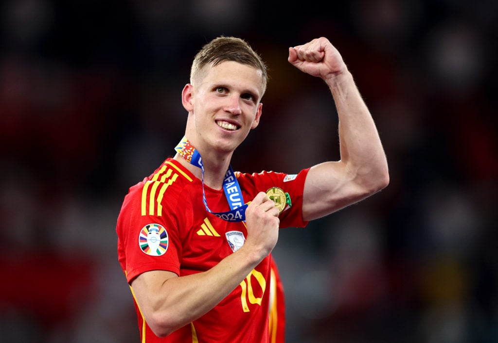 Dani Olmo smiles after Spain beat England in Euro 2024 final