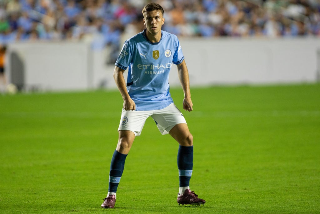 Maximo Perrone in action for Manchester City v Celtic.