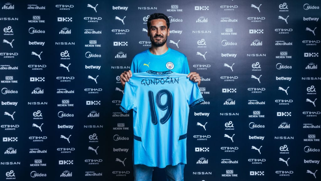 Ilkay Gundogan resigns for Manchester City at the Manchester City Football Academy on 22nd August , 2024 in Manchester, England. (Photo by Manchester City FC)