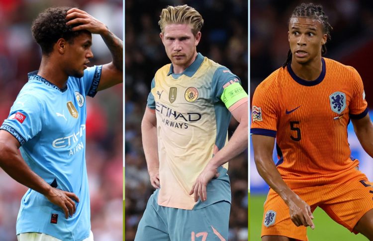 Collage of Oscar Bobb, Kevin De Bruyne and Nathan Ake.