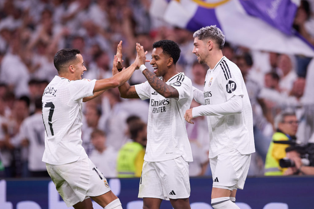 (From L to R) Lucas Vazquez, Rodrygo Goes and Federico