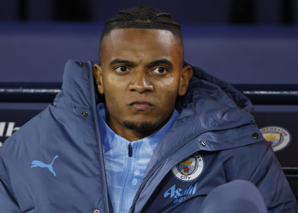 Manuel Akanji on the bench during Manchester City v Watford.
