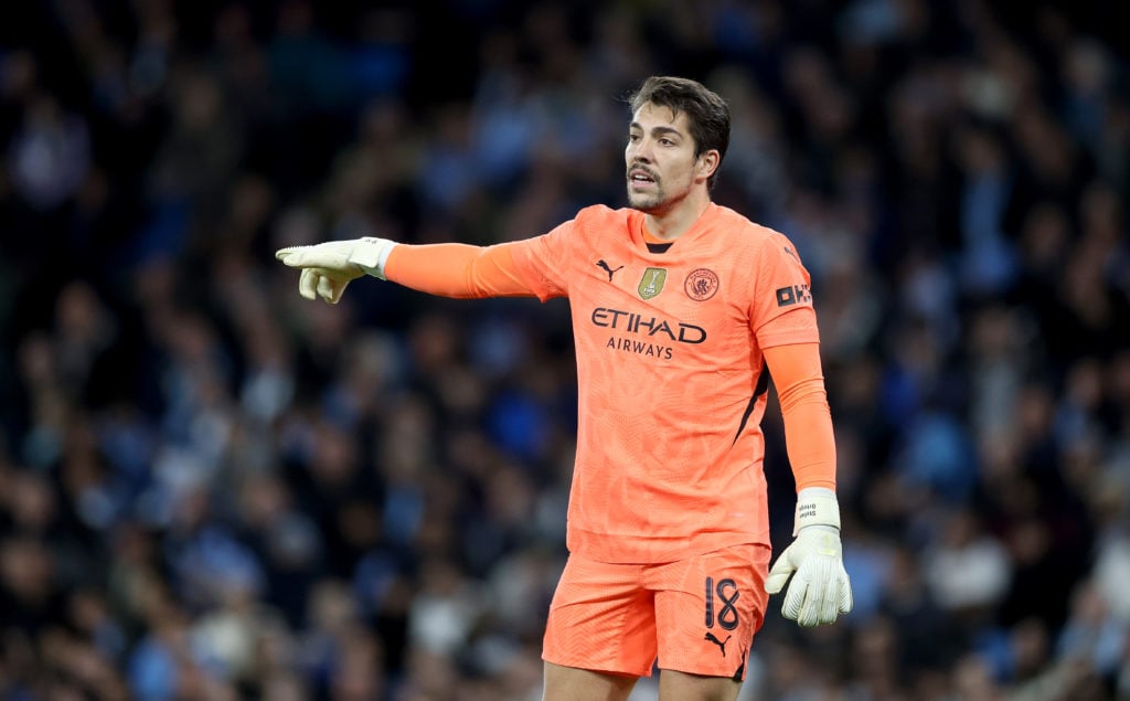 Manchester City's Stefan Ortega during the UEFA Champions League 2024/25 League Phase MD3 match between Manchester City and AC Sparta Praha at City of Manchester Stadium on October 23, 2024