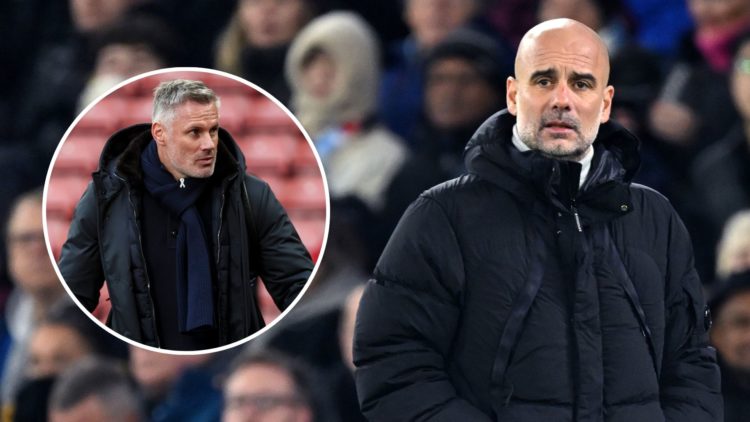 Pep Guardiola and Jamie Carragher.
