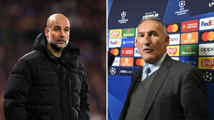 Split of Pep Guardiola (L) and Txiki Begiristain (R)