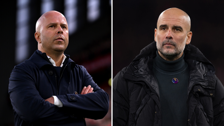 Split image of Arne Slot (L) and Pep Guardiola (R)