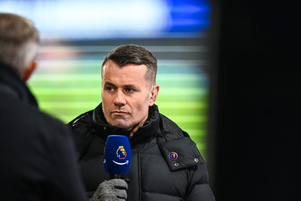 Shay Given working as a pundit for Everton v Newcastle United.