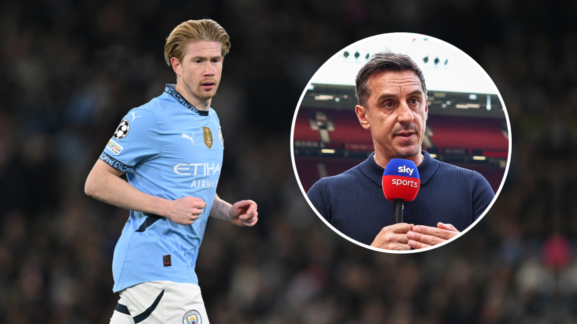 Kevin De Bruyne and inset of Gary Neville