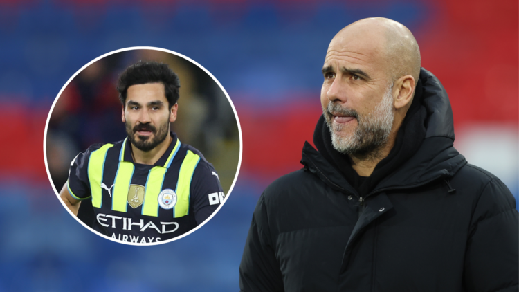 Pep Guardiola with an inset of Ilkay Gundogan