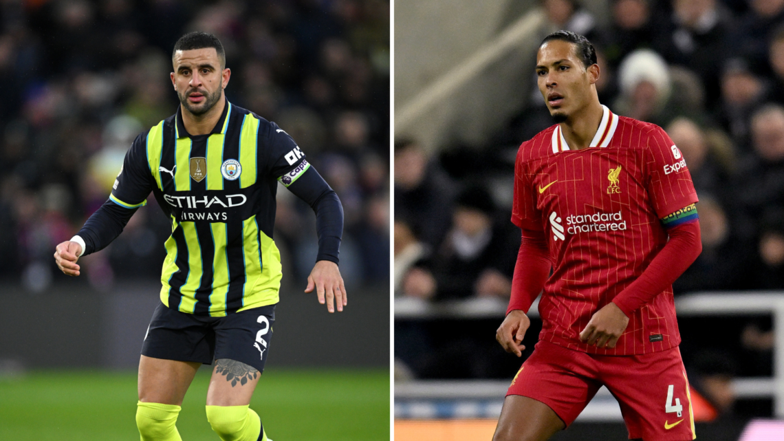 Split image of Kyle Walker and Virgil van Dijk