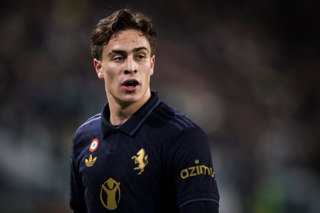 Kenan Yildiz of Juventus FC looks on during the Serie A