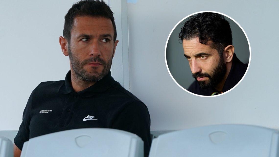 Hugo Viana of Sporting CP before the start of the Pre-Season Friendly match between Sporting CP and KRC Genk at Estadio Algarve. Ruben Amorim, head...