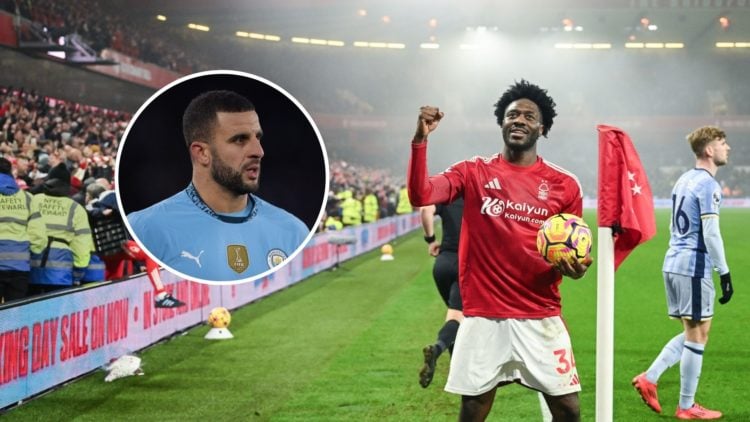 Ola Aina with inset of Kyle Walker
