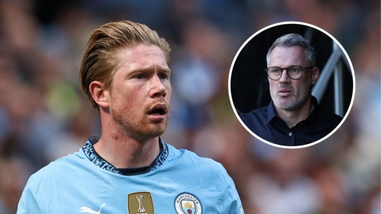 Manchester City's Kevin De Bruyne during the Premier League match between Manchester City FC and Crystal Palace FC at Etihad Stadium. Inset, Jamie ...