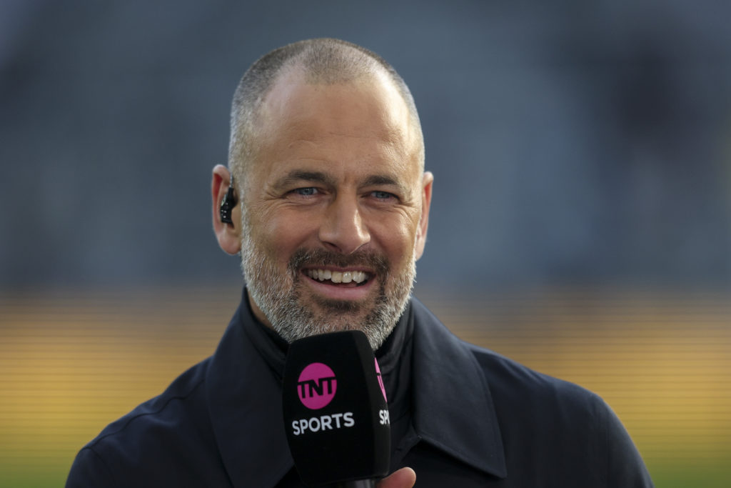 Joe Cole working as a pundit during Newcastle United v AFC Bournemouth.