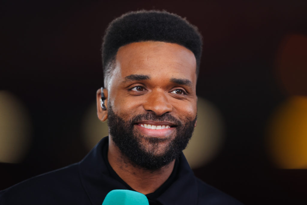 Darren Bent working as a pundit for Nottingham Forest v Ipswich Town.