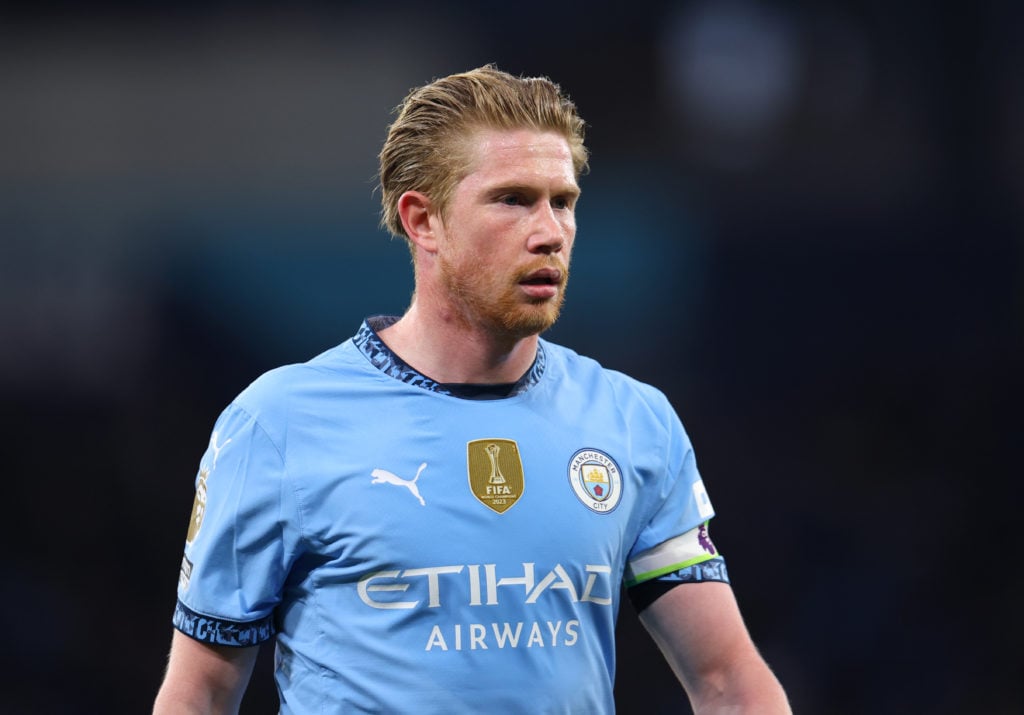 Kevin De Bruyne in action during Manchester City FC v Aston Villa FC