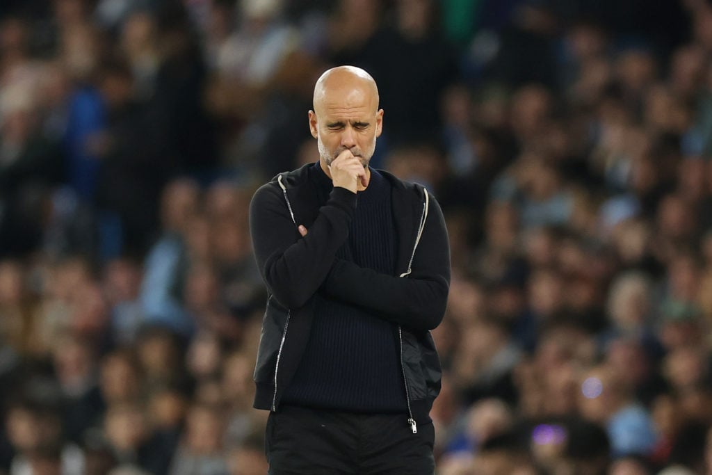 Pep Guardiola during Manchester City FC v Aston Villa FC - Premier League