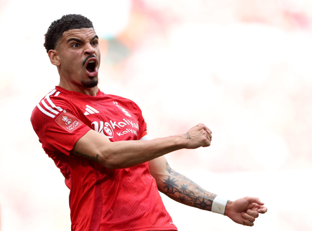 Morgan Gibbs-White in action during Nottingham Forest vs Manchester City.