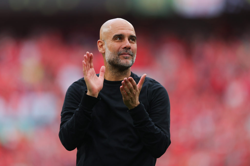 Pep Guardiola clapping after Nottingham Forest v Manchester City