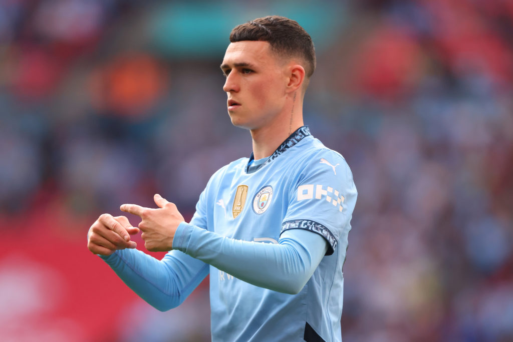 Phil Foden in action during Nottingham Forest v Manchester City.