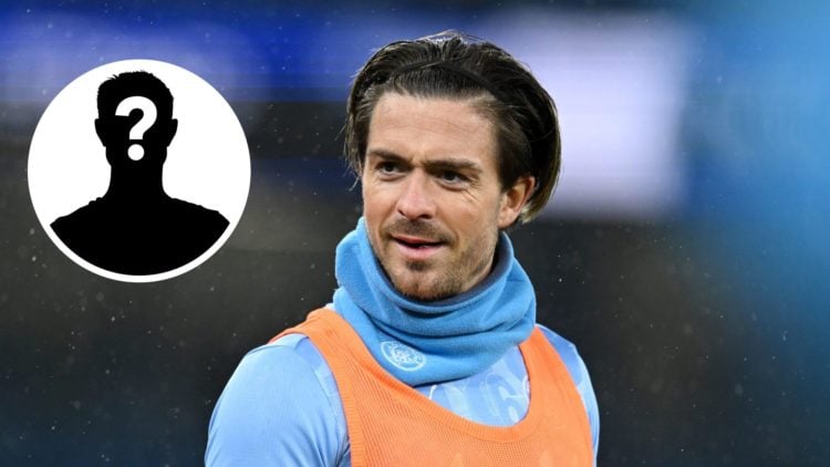 Jack Grealish of Manchester City and inset of mystery player