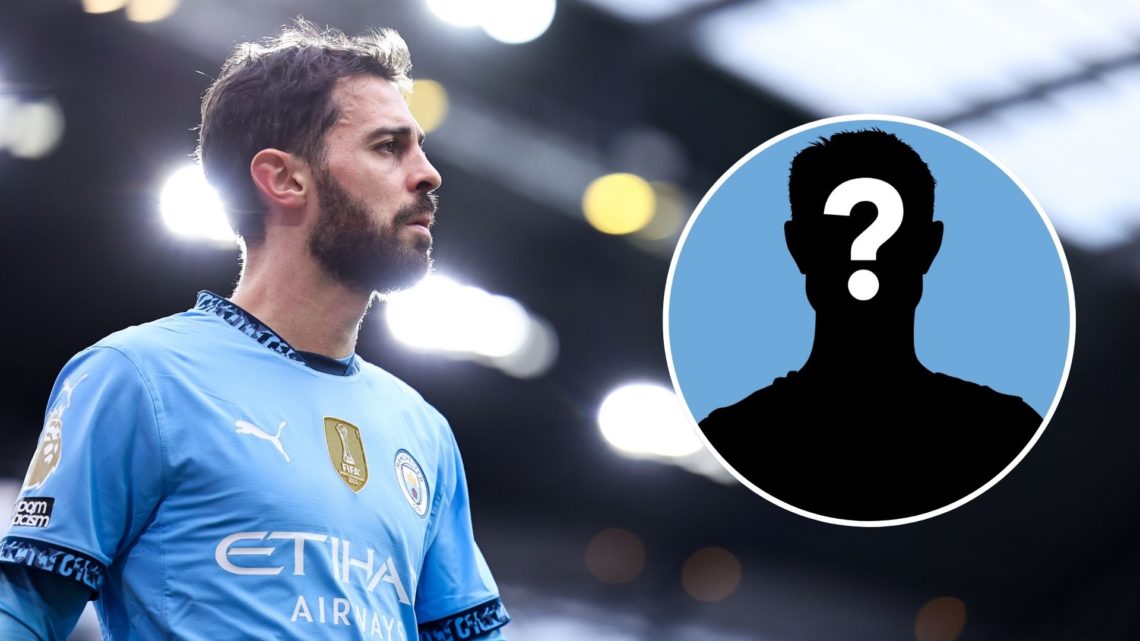 Bernardo Silva of Manchester City during the Premier League match between Manchester City FC and Brighton & Hove Albion. Inset, a mystery player.