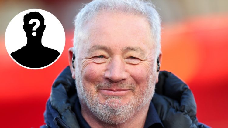Close up of TNT Sports pundit Ally McCoist with a smile on his face, mystery player inset in the top left corner.