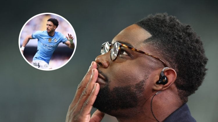 Micah Richards with inset of Omar Marmoush