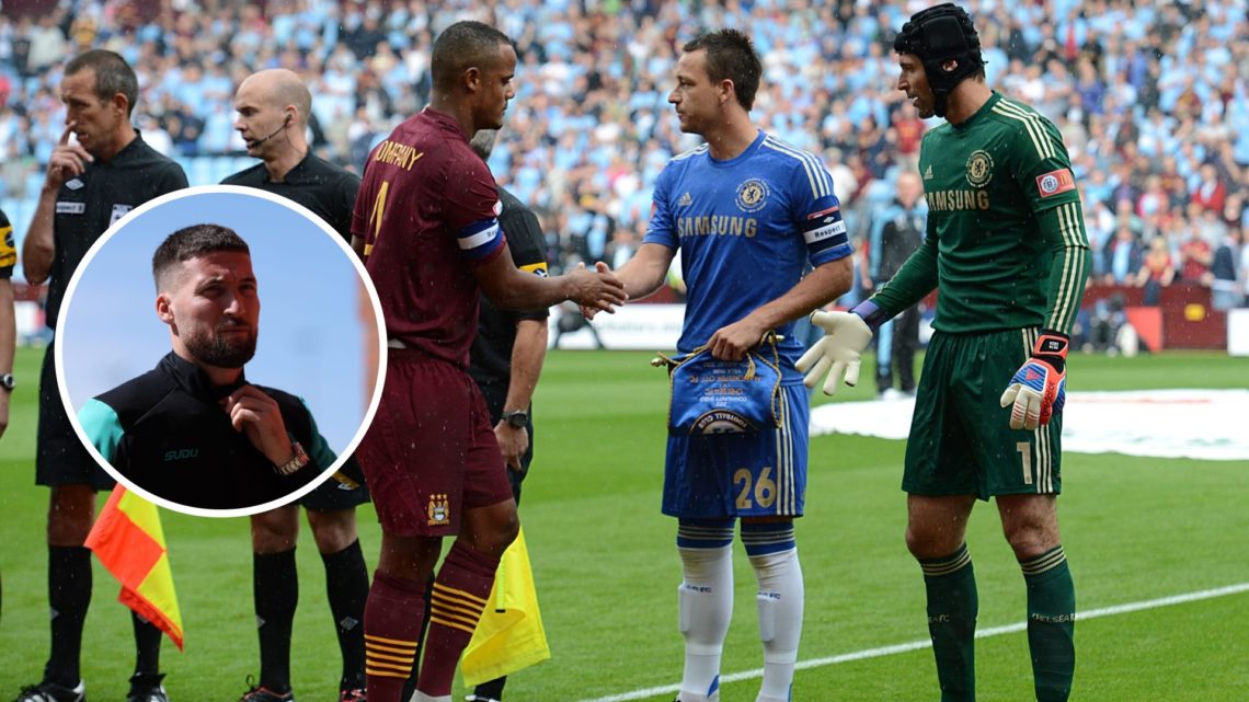 Vincent Kompany and John Terry with inset of Matt Doherty
