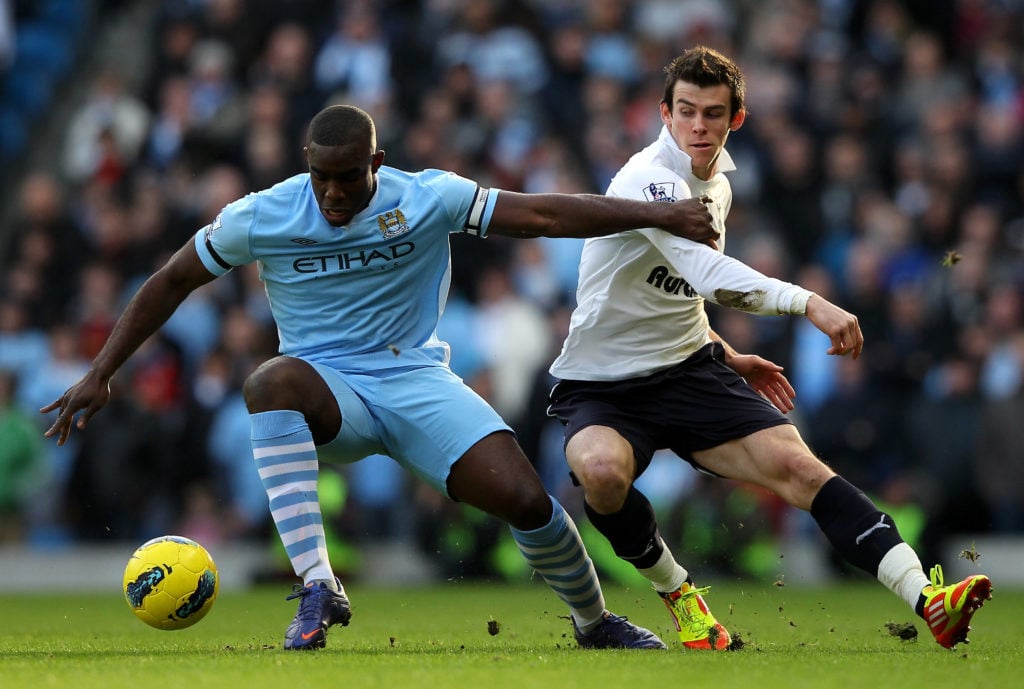 Micah Richards in action for Manchester City vS Tottenham Hotspur