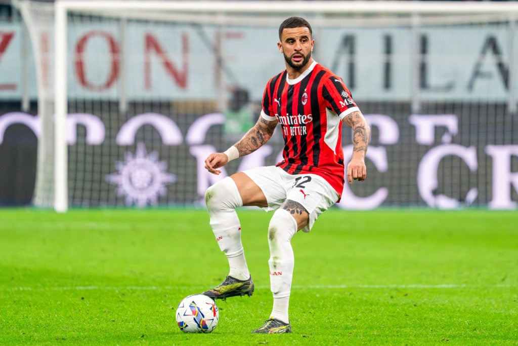 Manchester City defender Kyle Walker in action for AC Milan