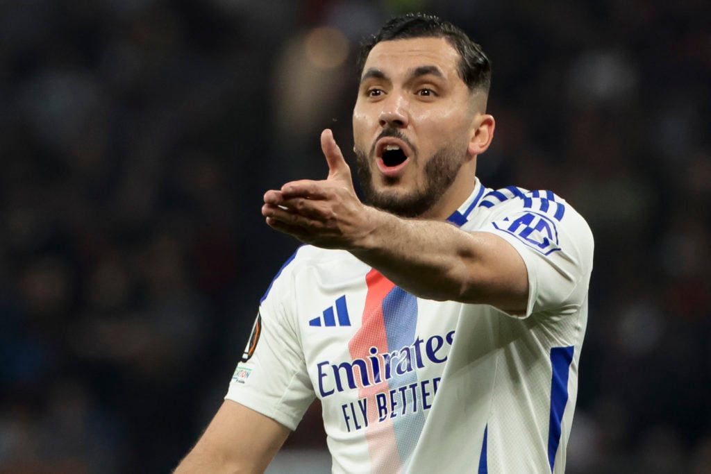 Rayan Cherki in Manchester United v Olympique Lyonnais