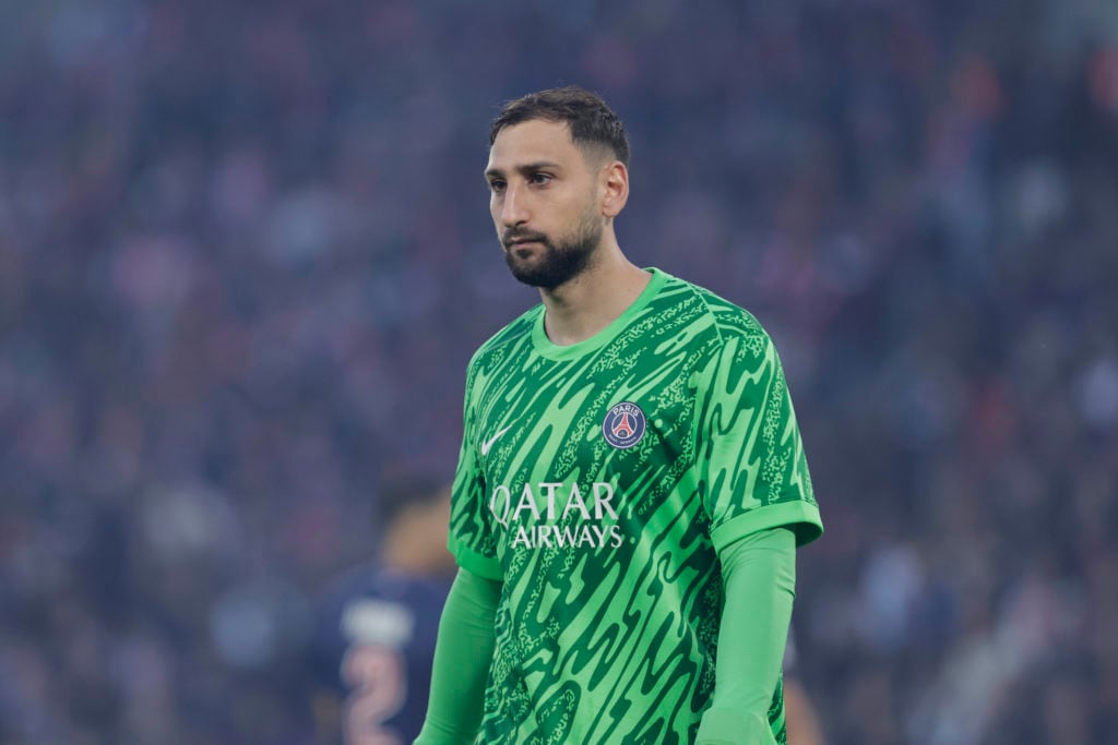 Gianluigi Donnarumma in action during Paris Saint-Germain v Arsenal