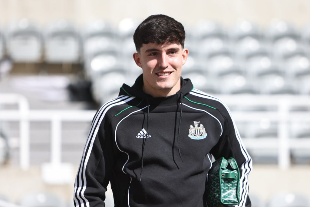 Newcastle's Tino Livramento walking into St James' Park.