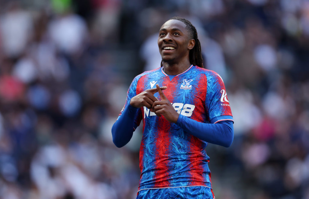 Eberechi Eze celebrates a goal for Crystal Palace